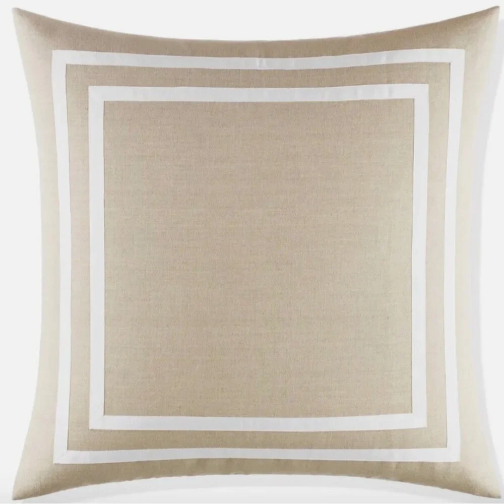 Kate Spade New York Grosgrain Trim Euro Shams in Natural